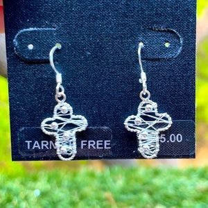 Sterling Silver Cross Earrings